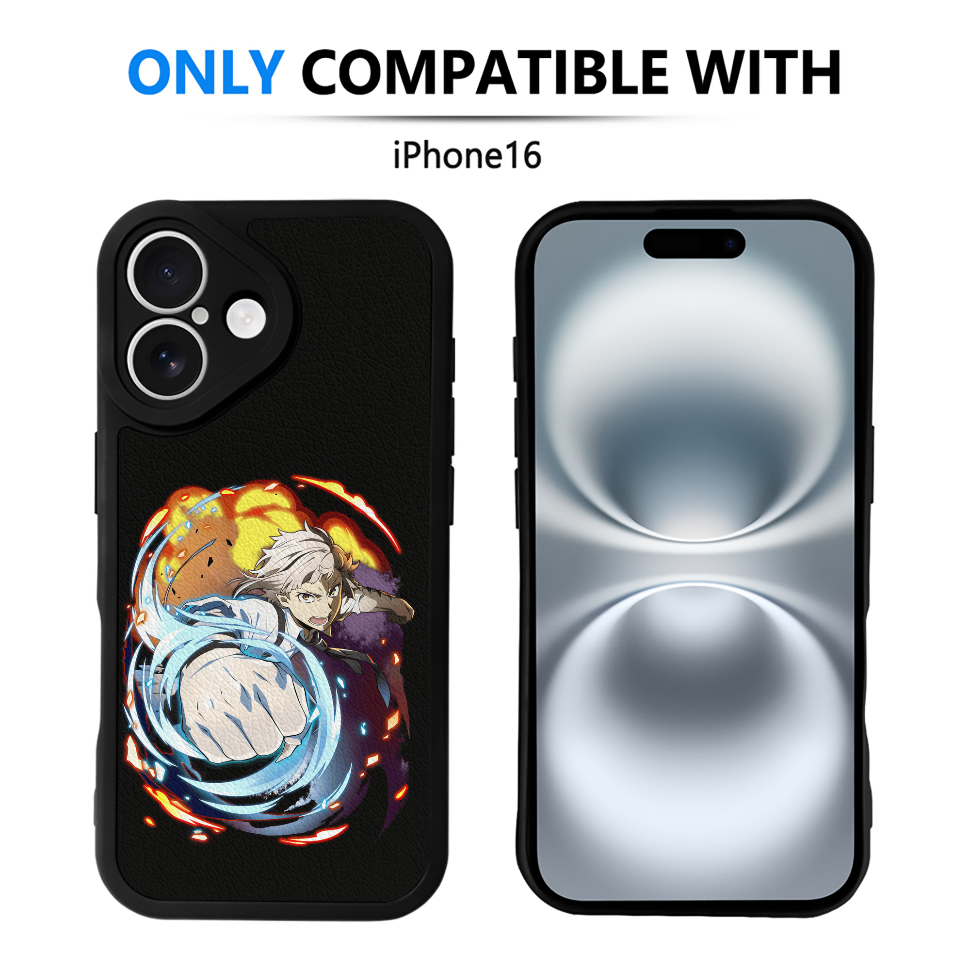 （画像用） 文豪ストレイドッグス Bungo Stray Dogs 【iPhone 16シリーズ対応】シリコンスマホケース（レザー調） 材質：シリコン